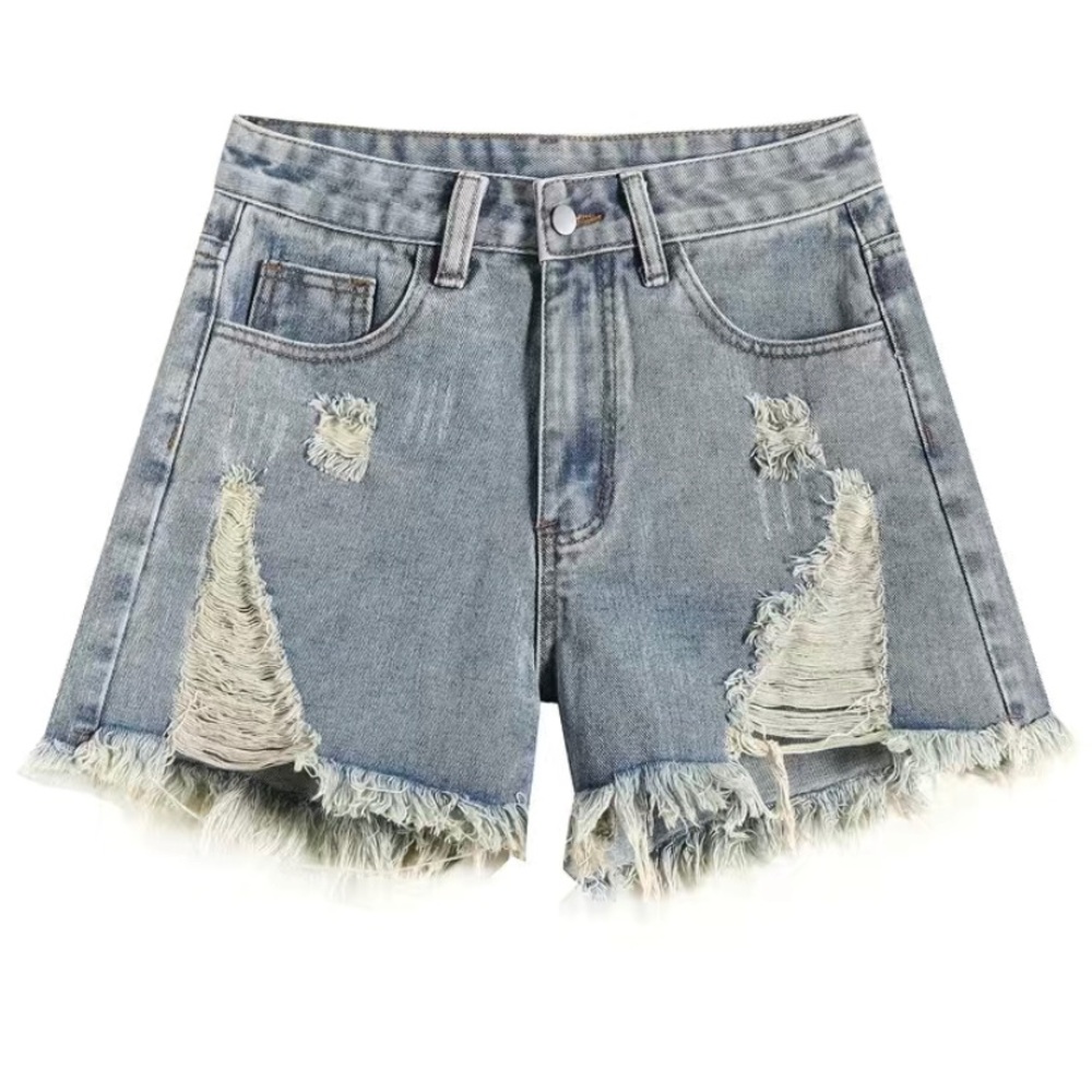NWOT Light blue high waisted distressed Jean shorts (XXL/14)